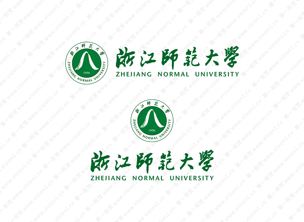 大學?；障盗? 浙江師范大學標志矢量圖