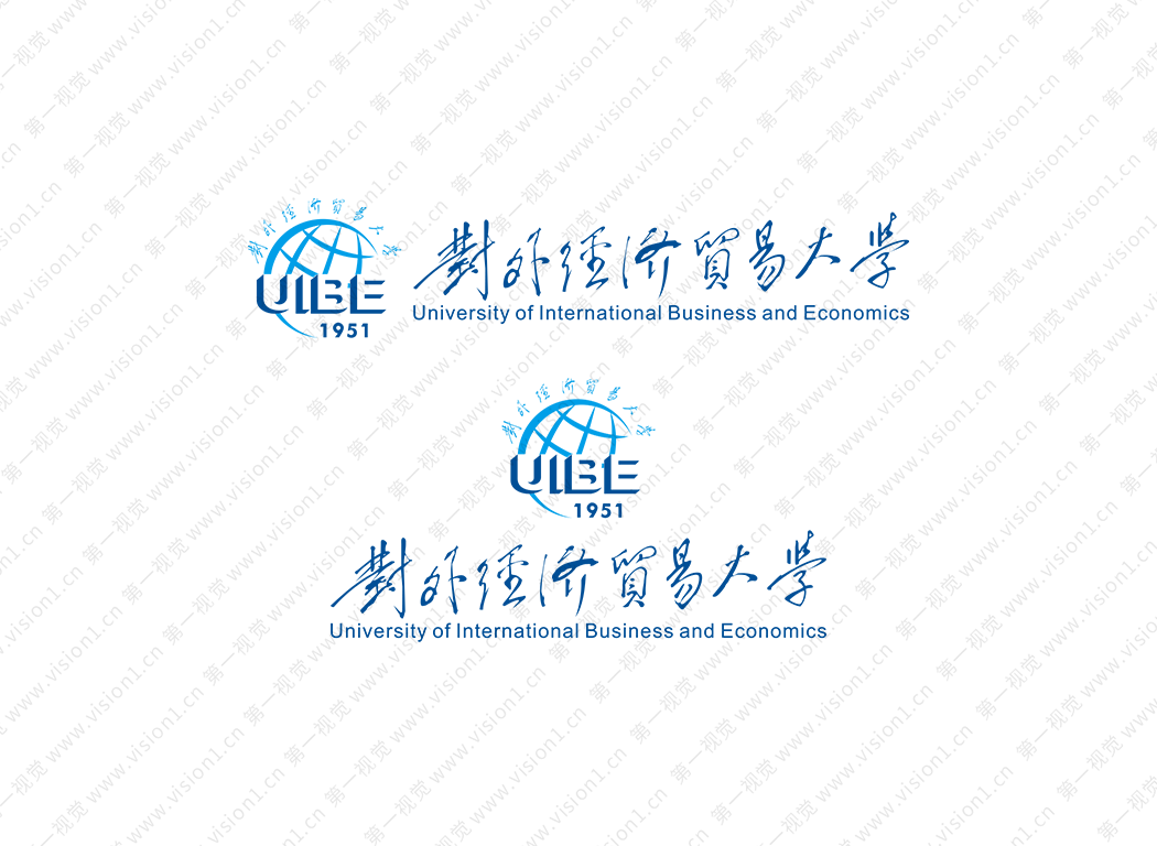 大學校徽系列:對外經濟貿易大學標志矢量圖